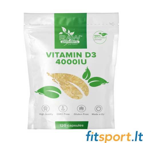 D3-vitamiini toorpulbrid (4000 IU 120 kapslit) 
